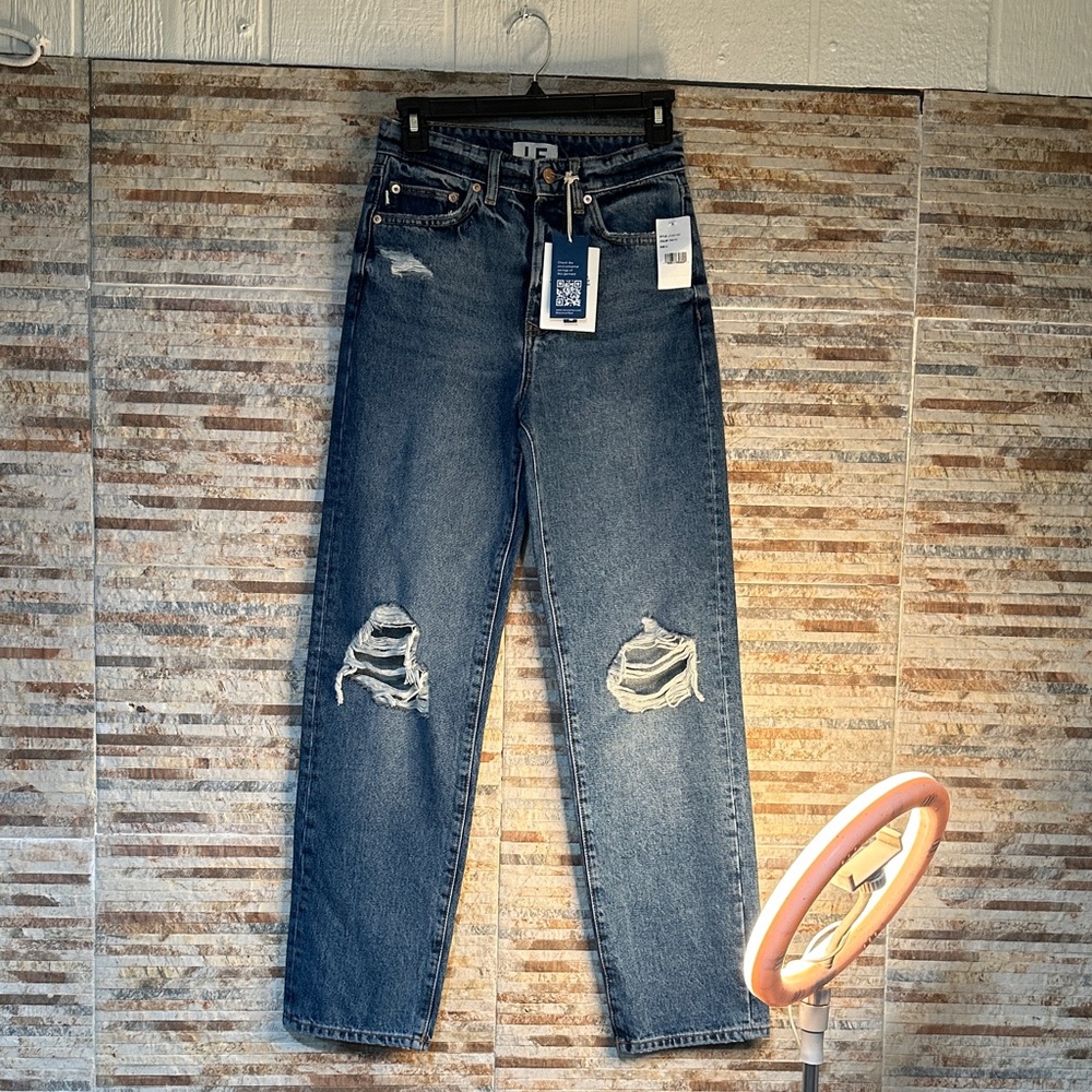 LF Blue Distressed Wide Leg Jeans